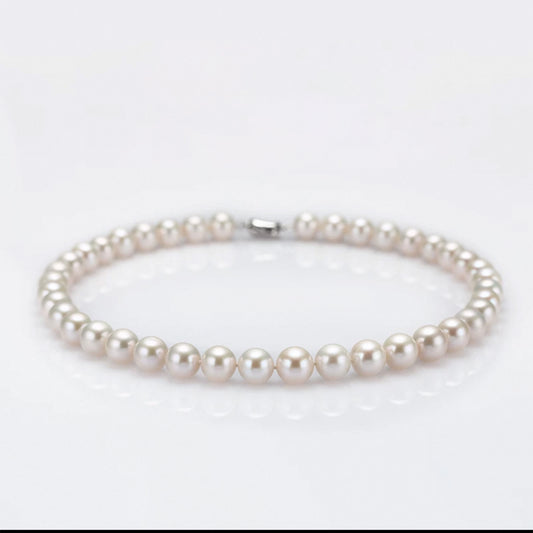 “Aurora Series” Freshwater Cultured Pearls Necklace Pure White Sycee AAAAA-Grade(10mm-11mm)