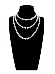 “Crown Jewelry” Freshwater Aquaculture "Seedless Pearl" Lengthened "Sweater Necklace"S925 Silver(8mm-9mm)