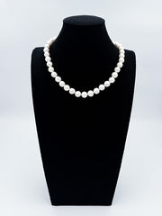 “Aurora Series” Freshwater Cultured Pearls Necklace Pure White Sycee AAAAA-Grade(10mm-11mm)