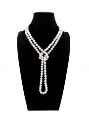 “Crown Jewelry” Freshwater Aquaculture Lengthened "Sweater Necklace"S925 Silver(8mm-9mm)