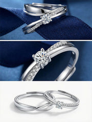 Elegant Diamond-Embedded Couple Rings‘ - Eternal Love and Commitment