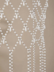 Round Dance Pearl Skirt Body Chain Pearl Chain Metal Vest Stage Dance Birthday Dress