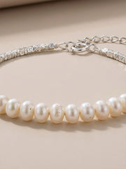 Freshwater Aquaculture Pearl Bracelet Crushed S925 Silver Versatile Daily Commuting Style