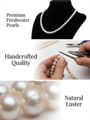 Freshwater Cultured Pearls Necklace Aurora Series Pure White AAA-Grade(8mm-9mm)