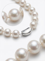 “Crown Jewelry” Freshwater Aquaculture "Seedless Pearl" Lengthened "Sweater Necklace"S925 Silver(8mm-9mm)Flower