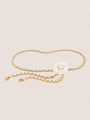 Camellia Waist Chain Golden Chain Belt Small Fragrant Style Waist Chain Accessories Creative Waist Seal for Women