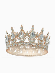 Starlight Radiance: 100 Gemstones Handcrafted Crown Tiara | Royal Weddings & Gala Nights