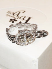 Trendy Pig Nose Ring‘ Diamond Ring Lock Adjustable Opening