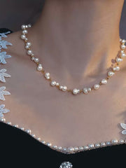 Freshwater Cultured Pearl Necklace Chic Gold Accented Pearl Necklace