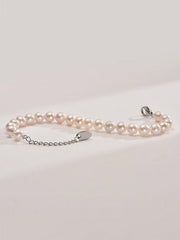 Freshwater Cultured Pearl Bracelet Casual Simple White Pearl Bracelet Fashionable Gift for Women 6-7mm