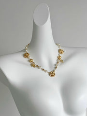 Golden Tea Flower Waist Chain Mountain Tea Flower Pearl Flower Golden Fragrance Sweater Chain Long Necklace