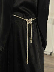 Butterfly Love Pearl Waist Chain Dress Belt Accessories Chain Matching Skirt 2025 New Female