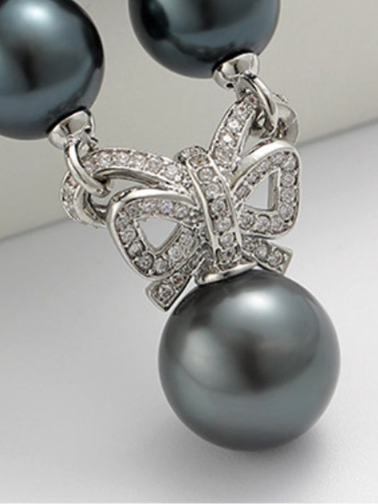 Witch's Teardrop · Enchanted Black Pearl Pendant Necklace Midnight Sonata Gothic Pearl 6mm