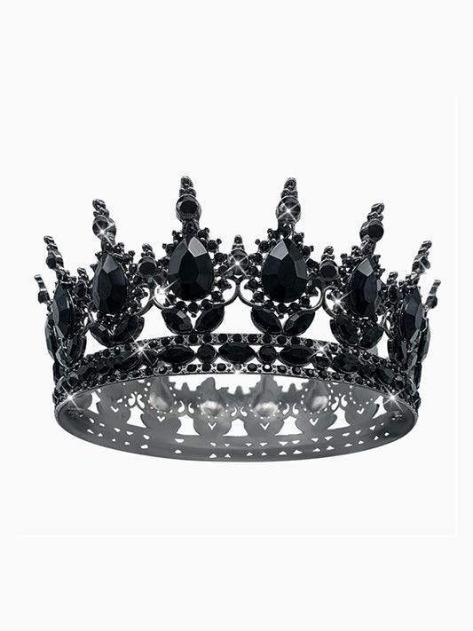 Baroque-Inspired Vintage Crown Tiara | Hand-Carved + Natural Gems | Bridal Photography Essential