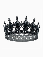 Baroque-Inspired Vintage Crown Tiara | Hand-Carved + Natural Gems | Bridal Photography Essential