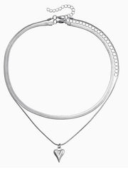 Double Layer Chain Minimalist Star Necklace Ultra-Thin Titanium Chain for Sensitive Skin