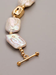 Elegant Baroque Pearl & Gold Bracelet Unique Luxury Accessory