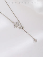 8-Pointed Star Sterling Silver Elegant Collarbone Necklace