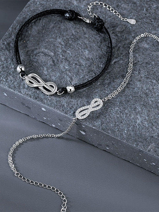 Inescapable Entanglement High-temperature forged "Eternal Knot"  Couple Bracelets