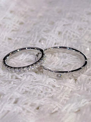Radiant Duo Sparkling Couple Rings' For An Eternally Shining Union Size Adjustable