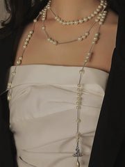 Multi-Wear Bridal Pearl Necklace Trendy & Versatile for Instagram Long Necklace