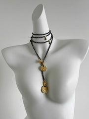 Nile Waist Chain Sweater Chain Long Necklace Black Energy Stone Crystal Belt Waist Seal Accessory