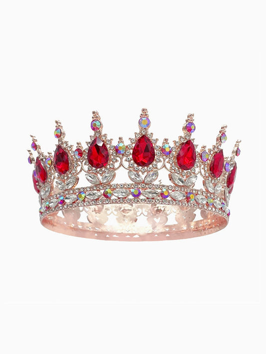 Starlight Radiance: 100 Gemstones Handcrafted Crown Tiara | Royal Weddings & Gala Nights