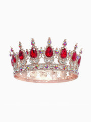 Starlight Radiance: 100 Gemstones Handcrafted Crown Tiara | Royal Weddings & Gala Nights
