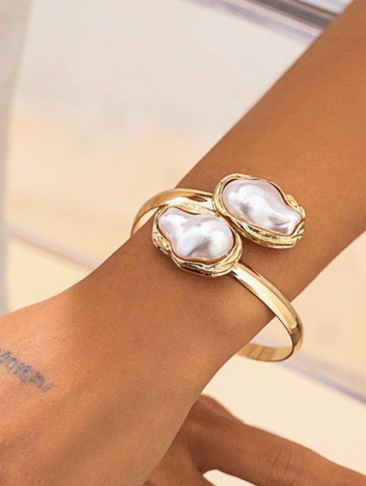 French Baroque Pearl Elegant Bracelet French Chic Adjustable Opening