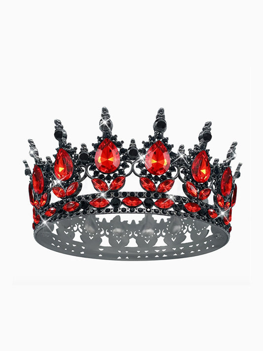 Baroque-Inspired Vintage Crown Tiara | Hand-Carved + Natural Gems | Bridal Photography Essential