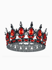 Baroque-Inspired Vintage Crown Tiara | Hand-Carved + Natural Gems | Bridal Photography Essential