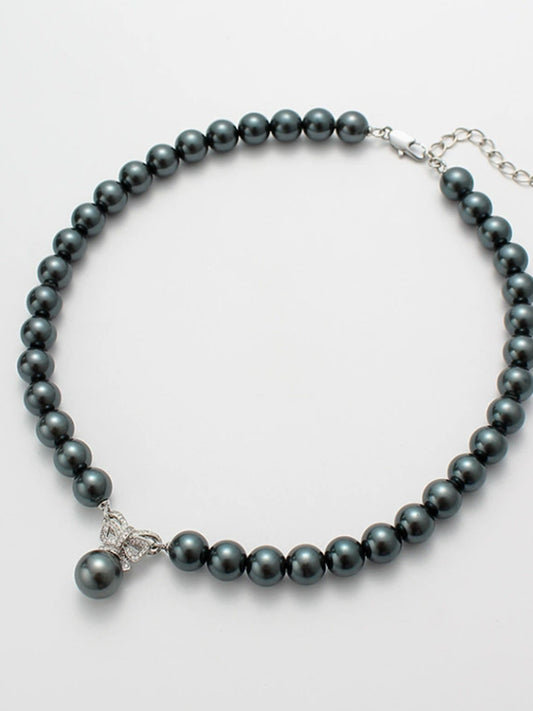 Witch's Teardrop · Enchanted Black Pearl Pendant Necklace Midnight Sonata Gothic Pearl 6mm