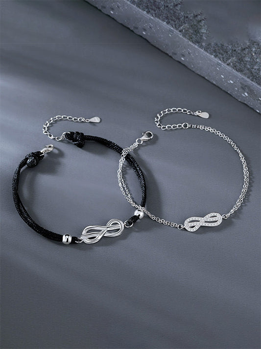 Inescapable Entanglement High-temperature forged "Eternal Knot"  Couple Bracelets