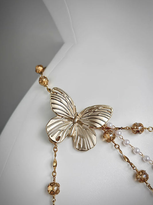 Rouya Butterfly Waist Chain Butterfly Belt Dress Accessories with Skirt 2025 New Female