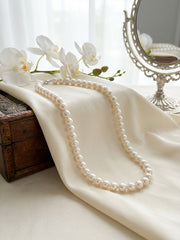 “Aurora Series” Freshwater Cultured Pearls Necklace Pure White Sycee AAAAA-Grade(10mm-11mm)