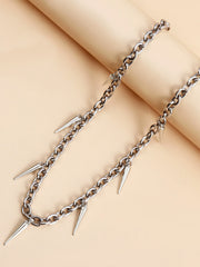 Punk Spiked Chain Necklace Personality Metal Decor Necklace