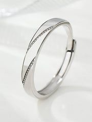 Star - Crossed Love Words: Creative Couple Rings' Telling a Star  Love Story S925 Size Adjustable