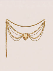 Hades Heart Waist Chain Gold Chain Belt Small Fragrant Style Metal Dress Annual Meeting Accessories Waist Cover