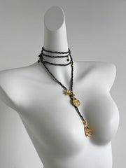 Nile Waist Chain Sweater Chain Long Necklace Black Energy Stone Crystal Belt Waist Seal Accessory