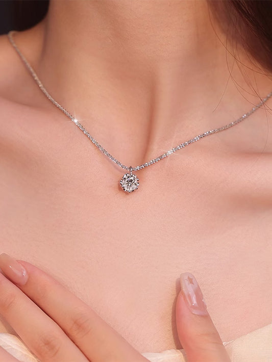 Starry Six-Prong Pendant Necklace with Twisted Chain Romantic Handcrafted Jewelry