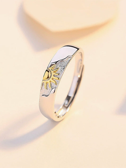 "Sun & Moon Diamond Couple Rings'" — Two Halves, One Love