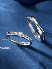 Elegant Diamond-Embedded Couple Rings‘ - Eternal Love and Commitment