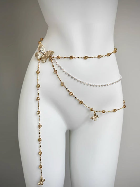 Rouya Butterfly Waist Chain Butterfly Belt Dress Accessories with Skirt 2025 New Female