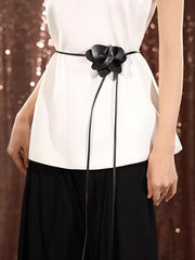 Iris Belt With Elegant Temperament Three-dimensional Flower Waist And Neck Accessories Dual-use Skirt Belt