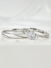 Star - Crossed Love Words: Creative Couple Rings' Telling a Star  Love Story S925 Size Adjustable