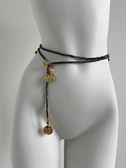 Nile Waist Chain Sweater Chain Long Necklace Black Energy Stone Crystal Belt Waist Seal Accessory