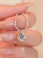 Starry Six-Prong Pendant Necklace with Twisted Chain Romantic Handcrafted Jewelry