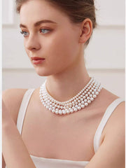 Natural Freshwater Pearl Necklace S925 Silver Bead Chain Pearl Necklace Collarbone Mother Chain Jewelry Gift 6-7mm