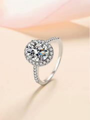 Sterling Silver "Dove Egg" Engagement Ring' with Sparkling Cubic Zirconia & Adjustable Open Band