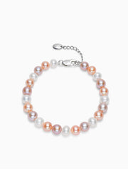 Freshwater Pearl Bracelet Round Strong Light Fashion Mixed Color Bracelet for Girlfriend